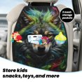 thumbnail image 3 of Zufioo Realistic Style Colorful Wolf for Car Seat Kick-Proof Storage Pads 2 Pack, Anti-Stain Adjustable Car Seat Protectors for SUV, Jeep, Truck-One Size, 3 of 9