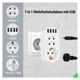 thumbnail image 3 of USB Wall Charger,With USB 7 In 1 Strip Outlet Wall USB Adapter,Multi Device Charger Organizer Compatible With Tablet And Cell Phone ,Easy to Use, 3 of 6
