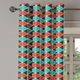 thumbnail image 2 of Ambesonne Geometric Grommet Curtain, Triangles Hexagons, 50" x 72", Dark Coral Sea Green, 2 of 6