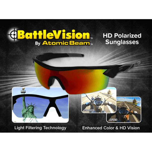 Atomic Beam Sunglasses Battle Vision Hi-Tech HD Polarized Polymer 12446-4