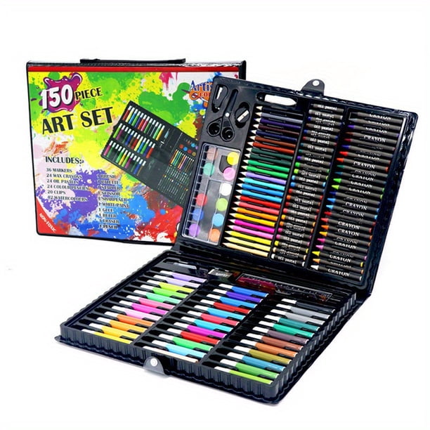 150pcs Pluma De Acuarela Para Niños, Pluma De Pintura De Cabeza Suave Soluble En Agua, Pluma De Pintura De Arte Estudiantil, Conjunto De Papelería De Arte Portátil