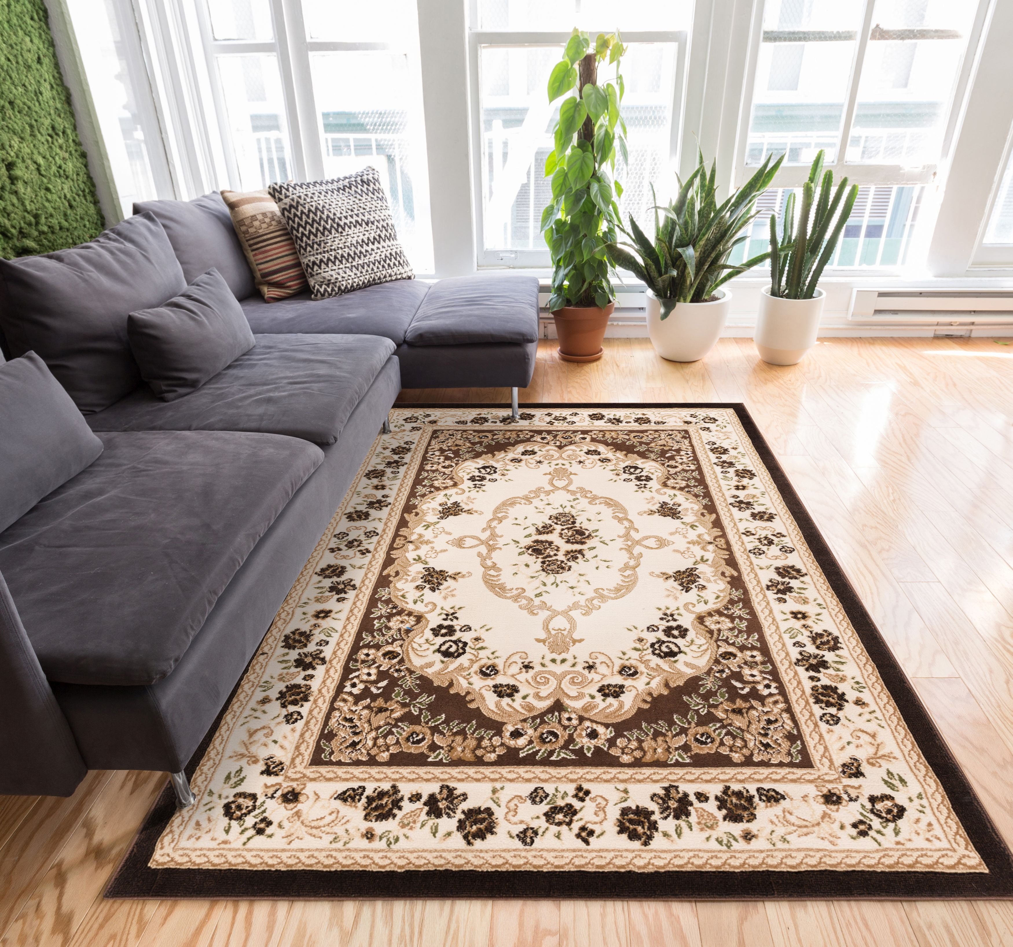 Well Woven Dulcet Versaille Traditional Brown Area Rug
