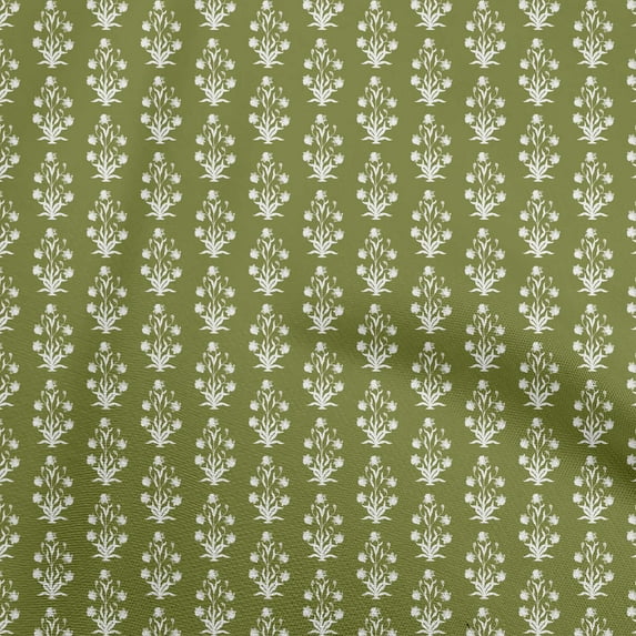oneOone Viscose Chiffon Light Green Fabric Asian Block Print Craft Projects Decor Fabric Printed By The Yard 42 Inch Wide
