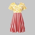 thumbnail image 4 of DHFJKG Womens Summer Short Sleeve Dress Funny Popcorn Print A Line Loose Fit Comfortable Midi Dress Stylish Dresses, 4 of 6
