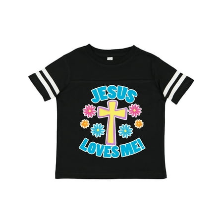 

Inktastic Easter Jesus Loves Me with Cross and Flowers Gift Toddler Boy or Toddler Girl T-Shirt