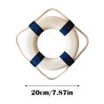 thumbnail image 2 of Red Nautical Wall Hanging Decor - Vintage Style Life Preserver Decoration with Rope Accents, Perfect for Boat House & Coastal Theme Interiors,B, 2 of 4