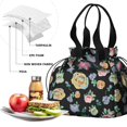 thumbnail image 4 of Pioneer Flower Floral Print Pattern Drawstring Lunch Bag Women - Drawstring Lunch Bag Insulated for Work Office - Stain-Resistant Large Lunchbags for Women with Multi-Pockets, 4 of 6