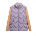 thumbnail image 4 of HAiming Quilted Vest for Women Lightweight Zip up Stand up Sleeveless Winter Warm Casual Padded Outerwear with Pockets Purple M, 4 of 9
