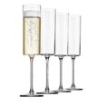thumbnail image 1 of 4-Pack Champagne Glasses Set (6oz) - Premium Blown Glass with Square Edge, Elegant Wedding Party Wine Glasses, 1 of 5