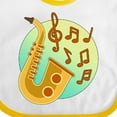 thumbnail image 4 of Inktastic Cute Saxophone with Musical Notes Boys or Girls Baby Bib, 4 of 4