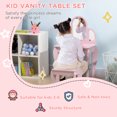 thumbnail image 4 of Qaba Dressing Table Set with Drawer and Chair for 3-6 Years Old, Pink, 4 of 9