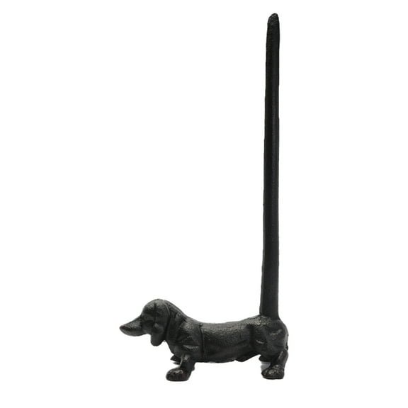 Sturdy Cast Iron Dog Shape Paper Towel Holder Country Home Dining Essential