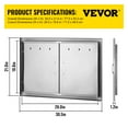 thumbnail image 5 of VEVORbrand Outdoor Kitchen Access 30.5"X 21" Wall Construction Stainless Steel Flush Mount for BBQ Island, 30.5inch x 21inch, Double Door, 5 of 9
