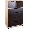 Nexera Colori Four Drawer Chest in Natural Maple and Wenge