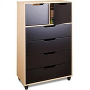 Nexera Colori Four Drawer Chest in Natural Maple and Wenge