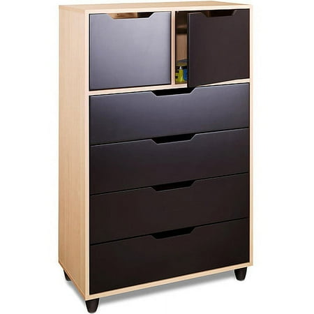 Nexera Colori Four Drawer Chest in Natural Maple and Wenge