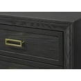 thumbnail image 7 of Modern Glam 3pc Bedroom Set King Size Panel Bed 2x Nightstand Furniture Gold Black Finish, 7 of 7