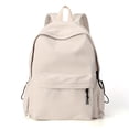 thumbnail image 2 of Mochila preppy minimalista de color sólido, mochila escolar con cremallera que combina con todo, mochila de almacenamiento de viaje para mujer, 2 of 4
