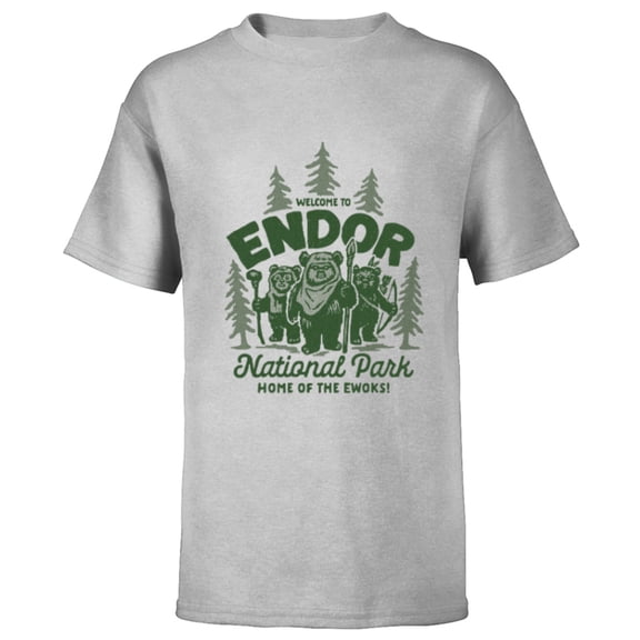 Star Wars Travel Vacation Endor National Park Ewoks - Short Sleeve T-Shirt for Kids - Customized-Athletic Heather