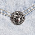 thumbnail image 6 of Fashion Templar Knight Cross Brooch Stainless Steel Round Lapel Pin Badge Handcrafted Lapel Pin Badge Brooch for Men Women, 6 of 7