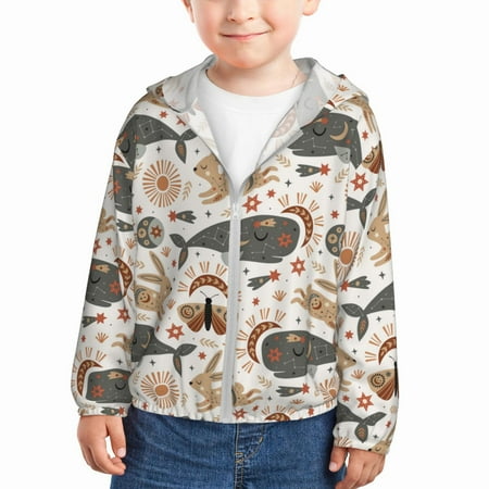 

Sun Hoodie for Kids Ramadan whale Long Sleeve Swim Fishing Shirts Sun Protection Zip Up Jacket Clothing Athletic Hoodie