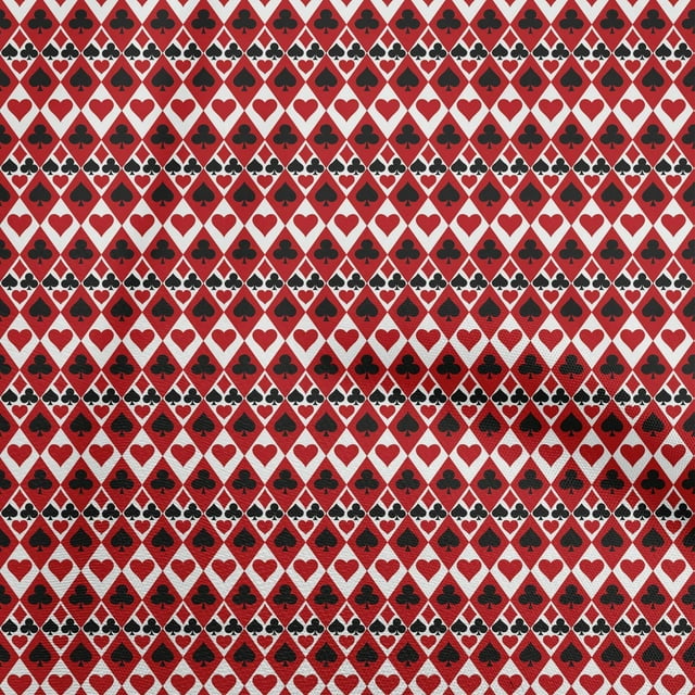 oneOone Tissu Flex Coton Rouge pour Carte de Poker Matériel de Robe Tissu Imprimé Tissu au Mètre 40 Pouces de Large