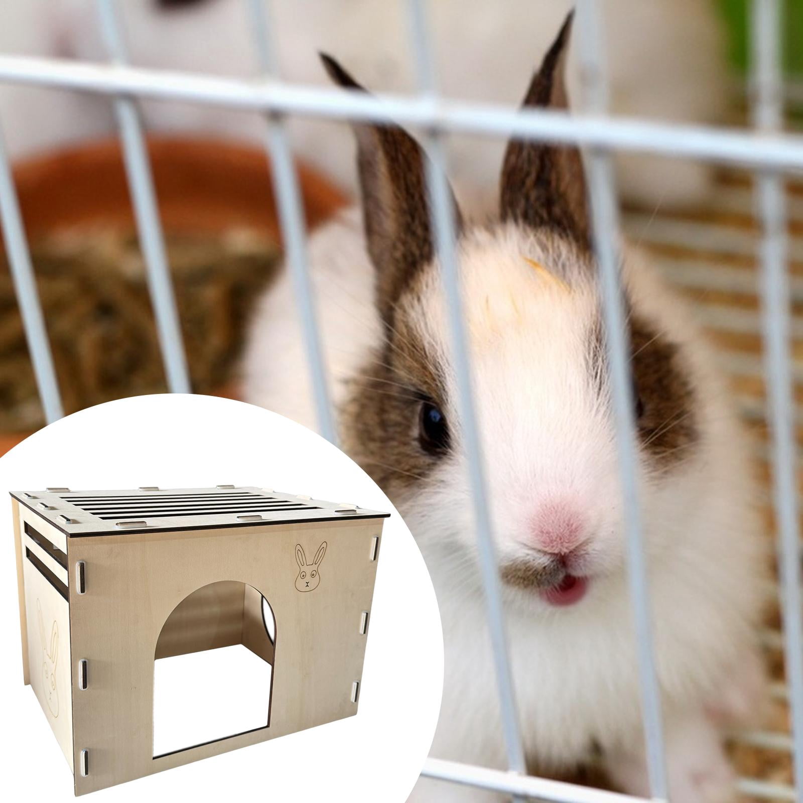 Fzaqwen Rabbit House Cage Accessories Sleeping Bunny Castle for Kittens Gerbil Style B
