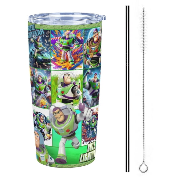 Buzz Lightyear 20 oz Stainless Steel Tumbler Cup with Lid Double Walled Insulated Travel Coffee Cup Keeps Drinks Cold & Hot