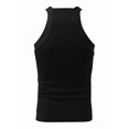 thumbnail image 4 of Men'S Solid Color Sleeveless Fitted Stretch Tank Top Black S, 4 of 9