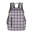 thumbnail image 3 of Balery Purple Floral Gingham Check Plaid Lightweight Backpack for Men and Women - Durable and Water-Resistant, Ideal for School, Work, Travel, and Everyday Use, 3 of 9