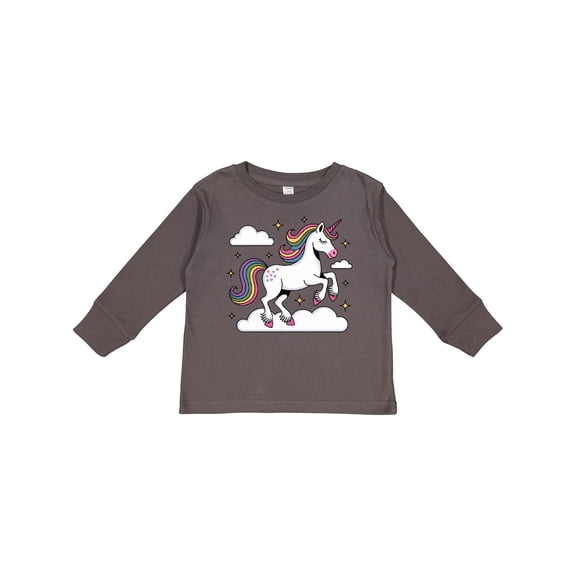 Inktastic Magical Unicorn on Clouds Boys or Girls Long Sleeve Toddler T-Shirt