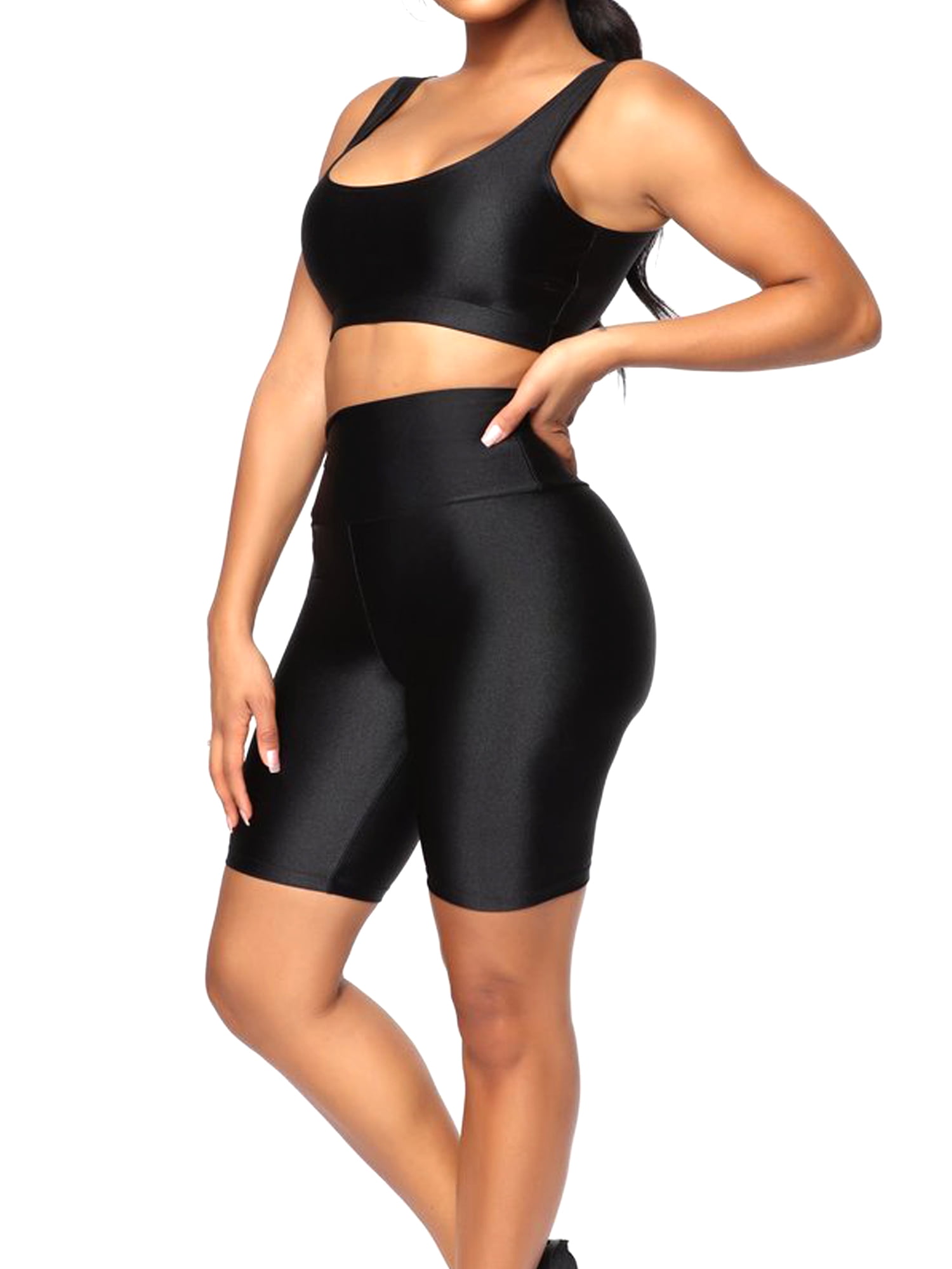 High Waist Elastic Slim Fit Bike Shorts 