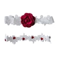 thumbnail image 1 of 2x de boda, liguero rosas, cinturón elástico hasta el muslo para mujeres, novia, Floral, niñas, de pierna nupciales para fiesta, perfecl Liga de encaje, 1 of 8