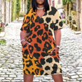 thumbnail image 2 of Leopard Print Women's Summer Short Sleeve Casual Dresses Party Dress, 2 of 5