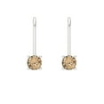 thumbnail image 3 of 0.5 Ct Round Cut Drop Dangle Yellow Moissanite 14K White Solid Solid Gold Everyday Dainty Earrings Lever Back, 3 of 7