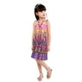 thumbnail image 7 of Girls Bohemian Dresses Rainbow Sleeveless Floral Beach Sundress Dresses with Necklace 2-10T, 7 of 7