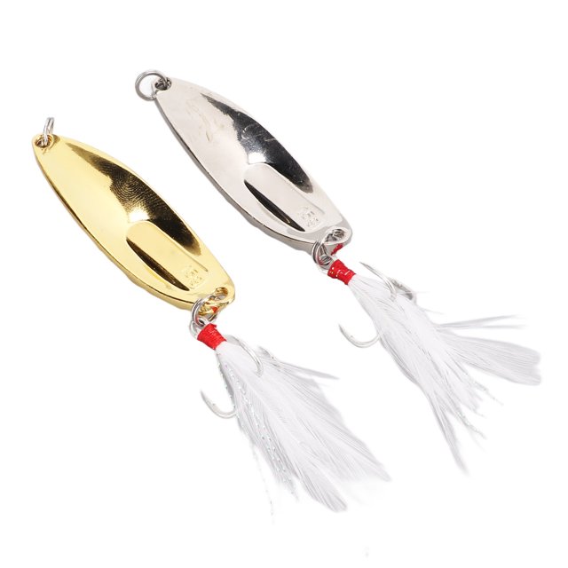 Señuelos De Pesca De Metal, Color Brillante, 2 Uds., Cebo De Pesca Luminoso Con Lentejuelas Reutilizables Realistas Con Anzuelo Agudo Para Lubina ANGGREK Ocean Broad Surfboard Fins