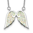 thumbnail image 4 of Sterling Silver Rhodium-plated Created Opal Wing with 1.5in Extender Pendant Necklace, 4 of 4