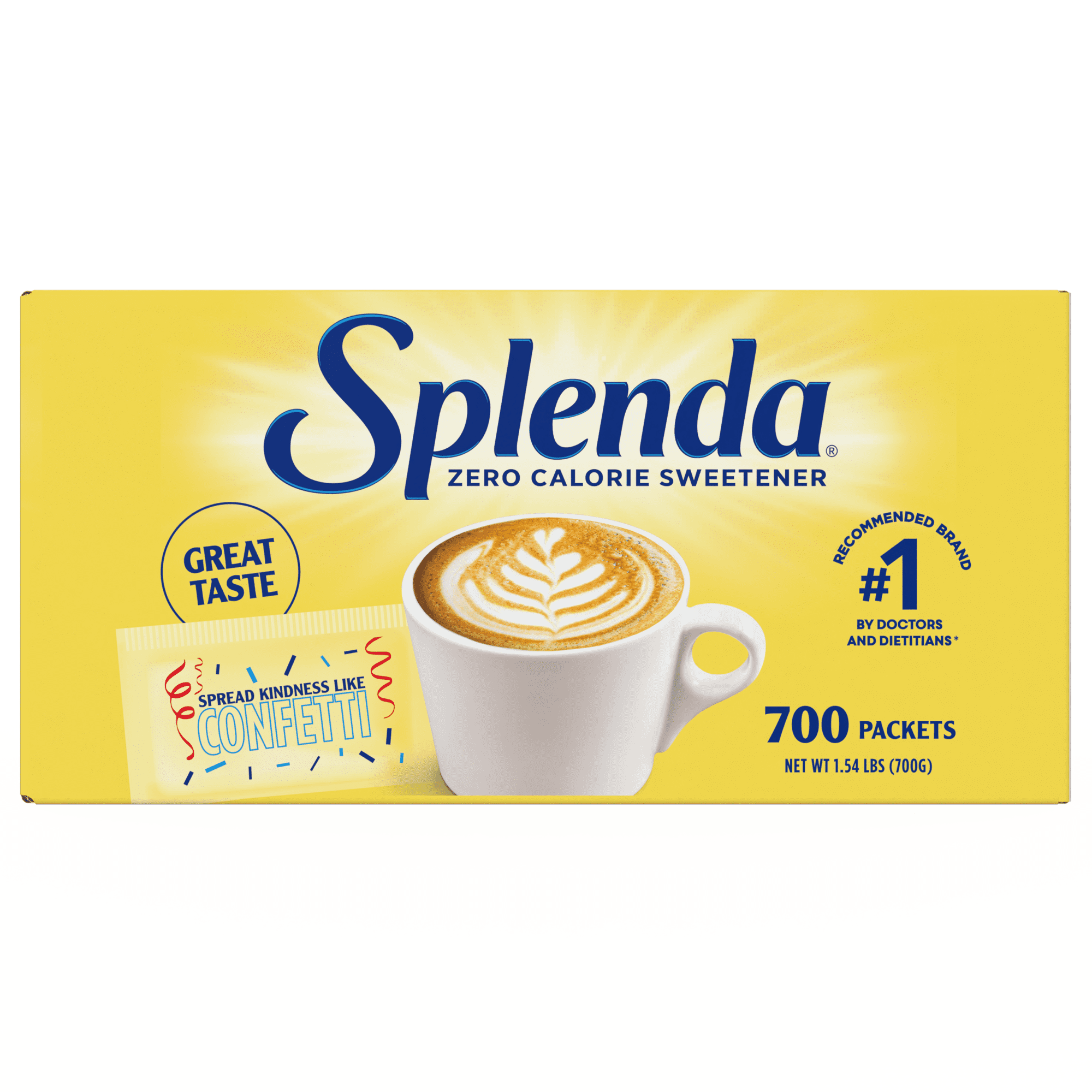 (2 pack) Splenda Zero Calorie Sweetener, Sugar Substitute Packets, 700 Count, Cardboard Box