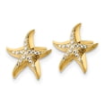 thumbnail image 2 of 14k w/Rhodium Starfish Post Earrings, 2 of 3