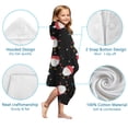 thumbnail image 7 of Black Christmas Santa Pattern Hooded Bath Towel，50"x30" for Ages 3 To 12 Kids, Quick Dry Lightweight Soft Microfiber Hood Beach Towel Cover Up for Kids, 7 of 7