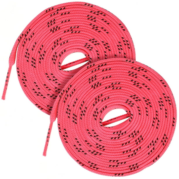 1 par de cordones de poliéster para zapatos de hielo, cordones de cera para patines (rosa)