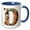 Blue/White, variant on 3drose, Boho Floral Monogram Initial D, 11oz Mug