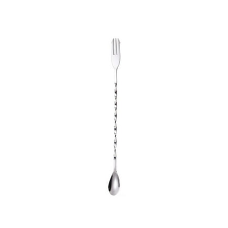 

Double-end Stainless Steel Mixer Bar Cocktail Short/Long Stirring Fork Durable Double-end Stainless Steel Cocktail Mixer Stirring Rod Bar Spoon For Home Bar Restaurant Silver Short Handle