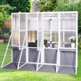 thumbnail image 1 of YOPTO Serre Extérieure en Bois Adossée, Serre Robuste pour Entrée avec Toit et Tablettes Ajustables, Support Triangulaire Coupe-Vent, Grande Serre Chaude pour Véranda Remise de Rangement, Jardin, Cour Arrière, Gris, 1 of 4
