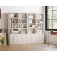 thumbnail image 5 of Casaottima Bookshelf and Bookcase with Doors, Floor Standing 6-Tier Shelf Display Storage Shelves, Tall Bookcases for Home Office, Living Room, White 2 Pack, 5 of 7