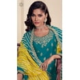 thumbnail image 5 of Sangeet Function Wear Pakistani Designer Shalwar Kameez Dress Indian Plazzo Suits ( Teal Blue, S - 38 ), 5 of 6