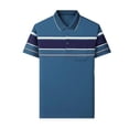 thumbnail image 3 of FRSASU Men's Polo Shirt Casual Long Short Sleeve Classic Fashion Polo Golf Sport Shirt Blue, 3 of 6
