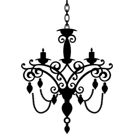 

Vinyl Wall Quote Decals for Home - Hanging Chandelier Light Fixture Stylish Wall Sticker for Easy Home Decoration - Size: 19 In x 38 In