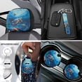 thumbnail image 4 of Uorisanigo Sea Turtle Print Car Seat Cover Full Set of 18 Pack with Steering Wheel Wrap Seat Belt Pads Center Console Pad Headrest Cushion Gear Shift & Handbrake Covers Car Coasters Keychain, 4 of 7